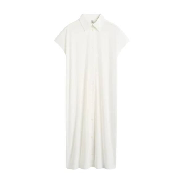 Toteme Jersey shirtdress in Off-white Dress