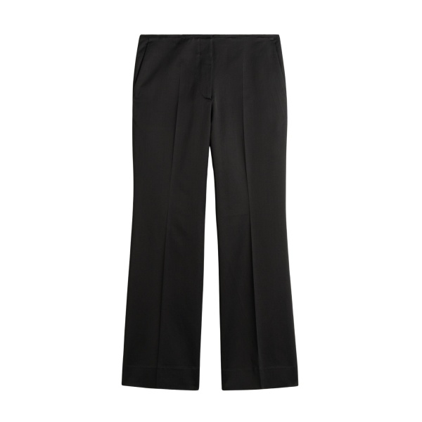 Totême Kick flare raw-edge trousers in Black - Pants - Scandinavian Minimalist Luxury at Luxury Shoes 