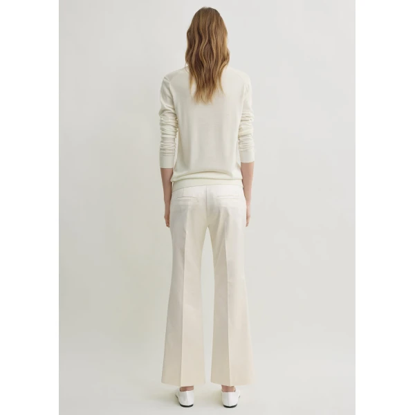 Toteme Kick flare raw-edge trousers in Stone, view 4