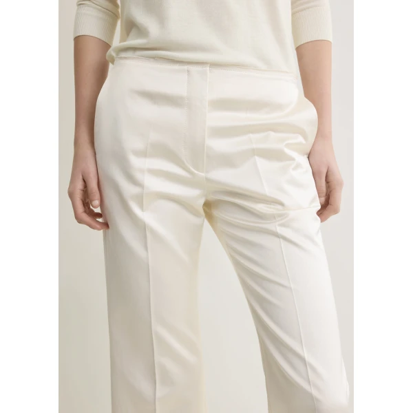 Toteme Kick flare raw-edge trousers in Stone, view 5