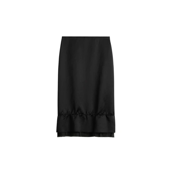 Toteme Layered satin skirt in Black