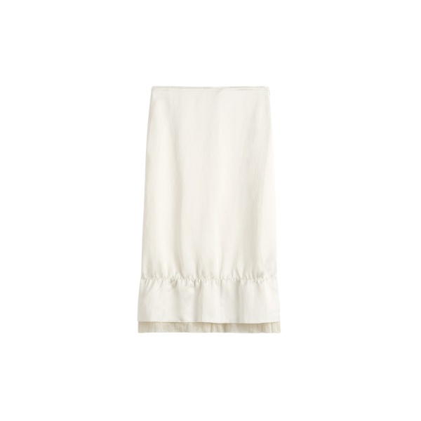 Totême Layered satin skirt in White - Skirts - Scandinavian Minimalist Luxury at Luxury Shoes 