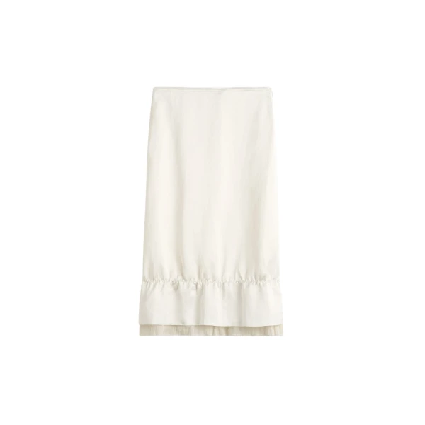 Toteme Layered satin skirt in White