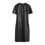 Toteme Leather tee dress in Black