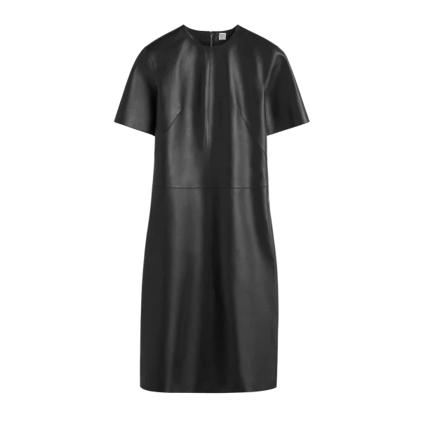 Toteme Leather tee dress in Black