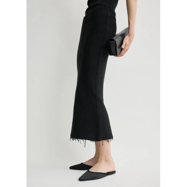 Toteme Long fringed jersey skirt in Black, view 5