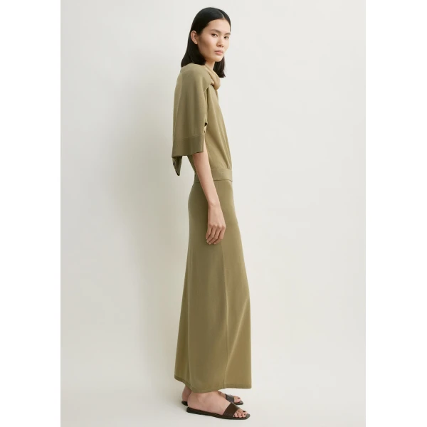 Toteme Long knit skirt in Desert, view 3