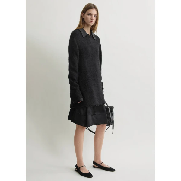 Toteme Long open weave knit in Black, view 2