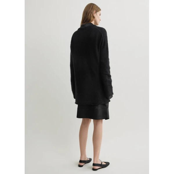 Toteme Long open weave knit in Black, view 4