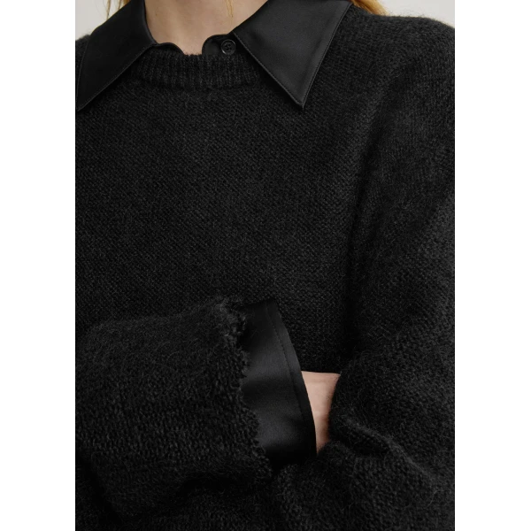 Toteme Long open weave knit in Black, view 6