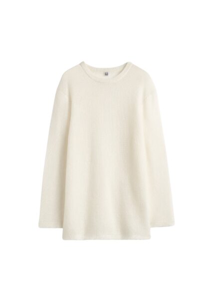 Totême Long open weave knit in Off-white - Knitwear - Scandinavian Minimalist Luxury at Luxury Shoes 