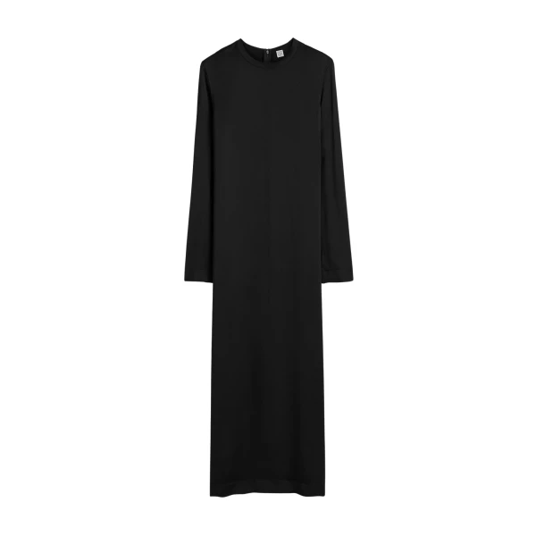 Toteme Long satin dress in Black