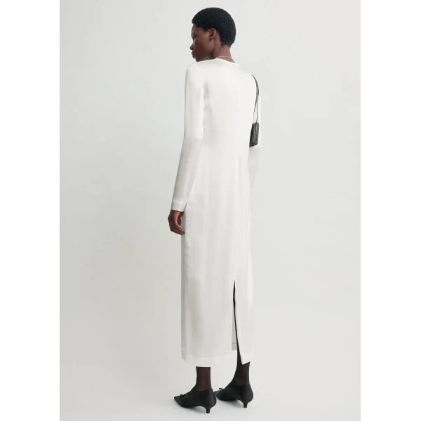 Toteme Long satin dress in White, view 4