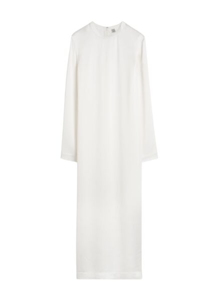 Totême Long satin dress in White - Dresses - Scandinavian Minimalist Luxury at Luxury Shoes 