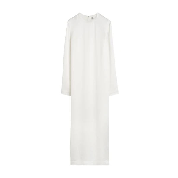 Toteme Long satin dress in White