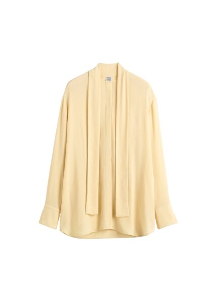 Totême Long scarf blouse in Champagne - Tops - Scandinavian Minimalist Luxury at Luxury Shoes 