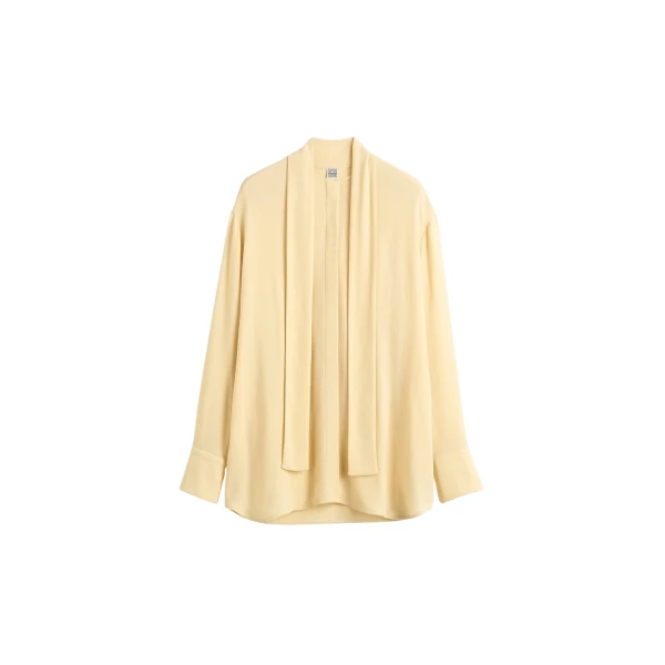 Toteme Long scarf blouse in Champagne