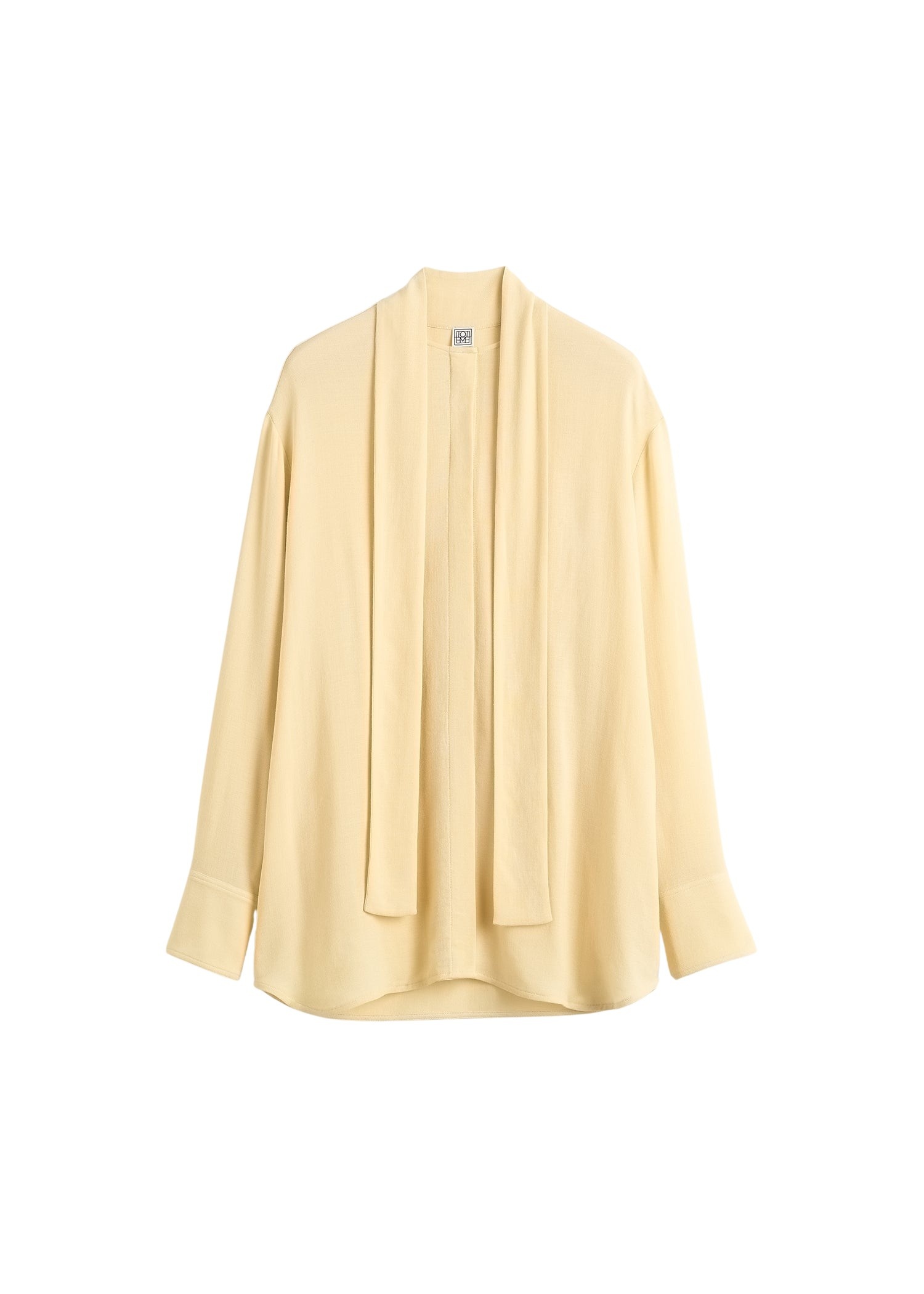 Totême Long scarf blouse in Champagne - Tops - Scandinavian Minimalist Luxury at Luxury Shoes 