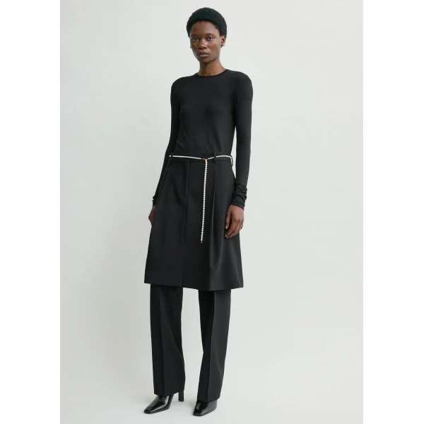 Toteme Long-sleeve jersey top in Black, view 2