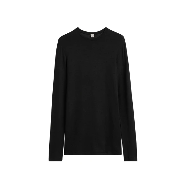 Toteme Long-sleeve jersey top in Black
