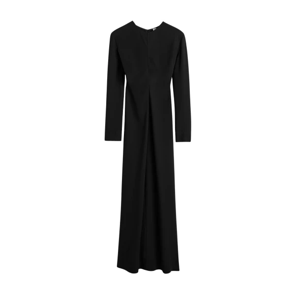 Toteme Long-sleeve slouch waist dress in Black