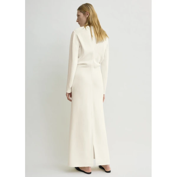 Toteme Long-sleeve slouch waist dress in Macadamia, view 4