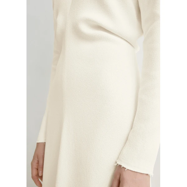 Toteme Long-sleeve slouch waist dress in Macadamia, view 6