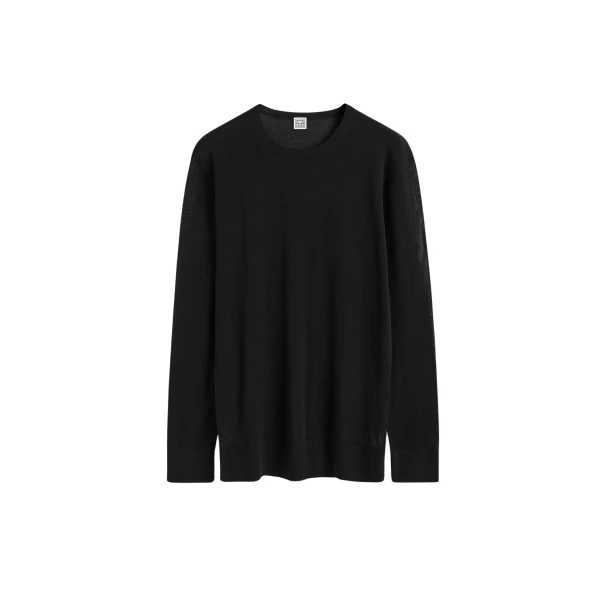 Toteme Long-sleeve tee knit in Black