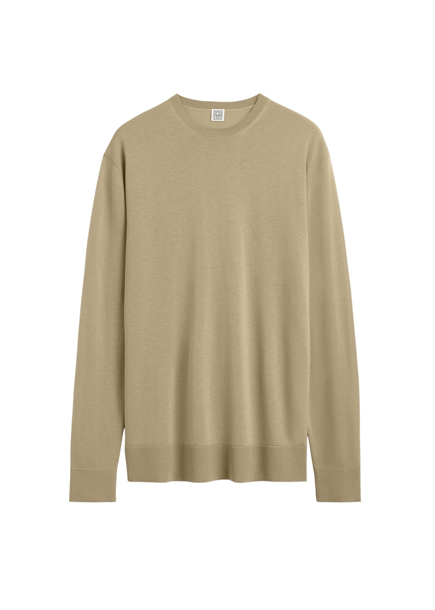 Totême Long-sleeve tee knit in Desert - Knitwear - Scandinavian Minimalist Luxury at Luxury Shoes 