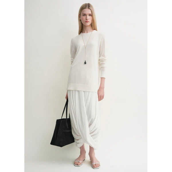 Toteme Long-sleeve tee knit in White, view 2
