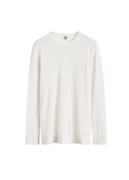 Totême Long-sleeve tee knit in White - Knitwear - Scandinavian Minimalist Luxury at Luxury Shoes 