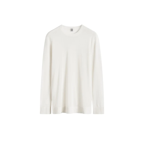 Toteme Long-sleeve tee knit in White