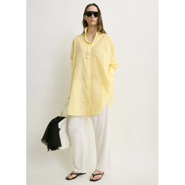 Toteme Long summer shirt in Buttercup, view 2
