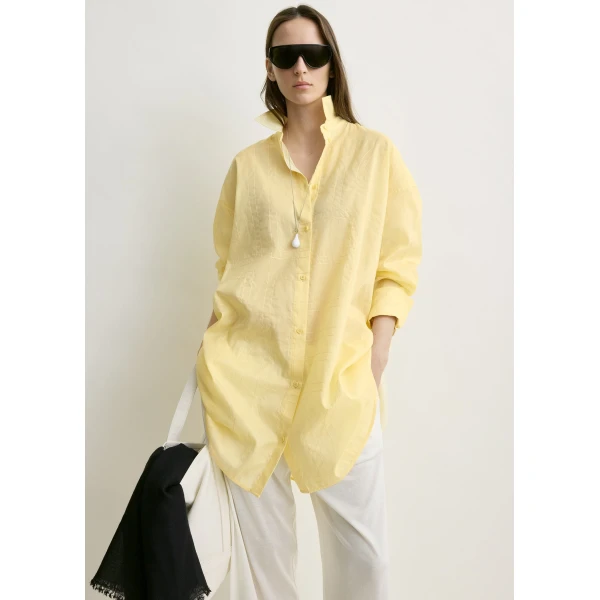 Toteme Long summer shirt in Buttercup, view 5