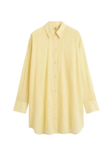 Totême Long summer shirt in Buttercup - Dresses - Scandinavian Minimalist Luxury at Luxury Shoes 
