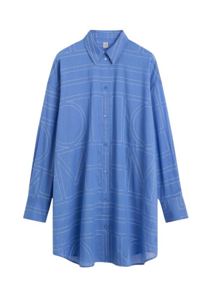 Totême Long summer shirt in Cobalt - Dresses - Scandinavian Minimalist Luxury at Luxury Shoes 