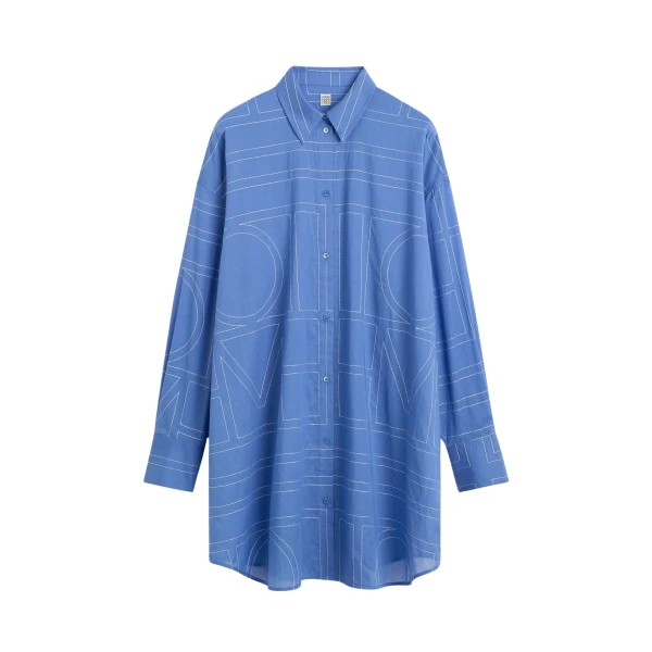 Toteme Long summer shirt in Cobalt