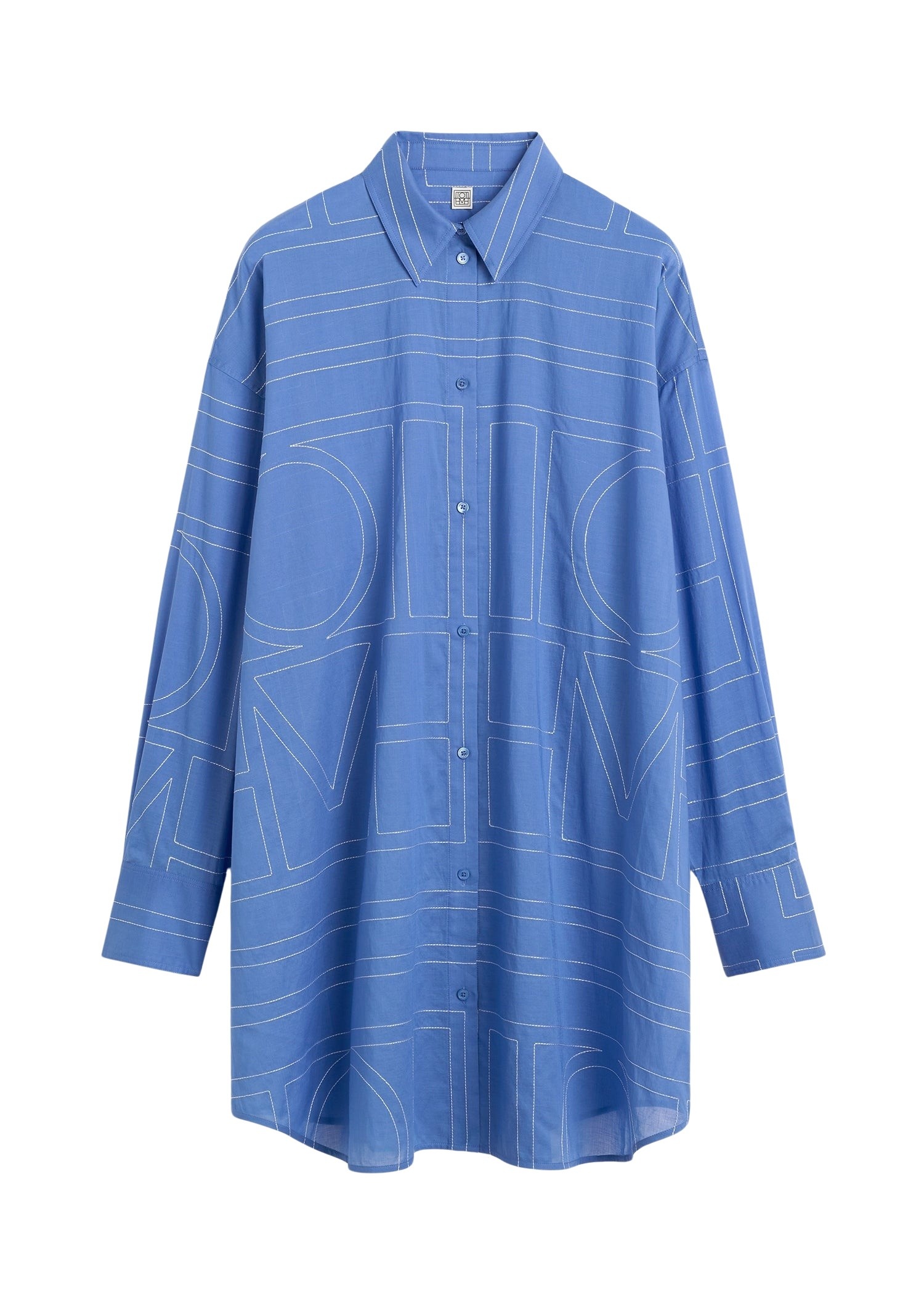 Totême Long summer shirt in Cobalt - Dresses - Scandinavian Minimalist Luxury at Luxury Shoes 