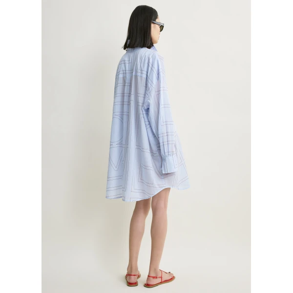 Toteme Long summer shirt in Sky / Red, view 4