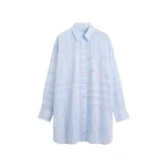 Toteme Long summer shirt in Sky / Red