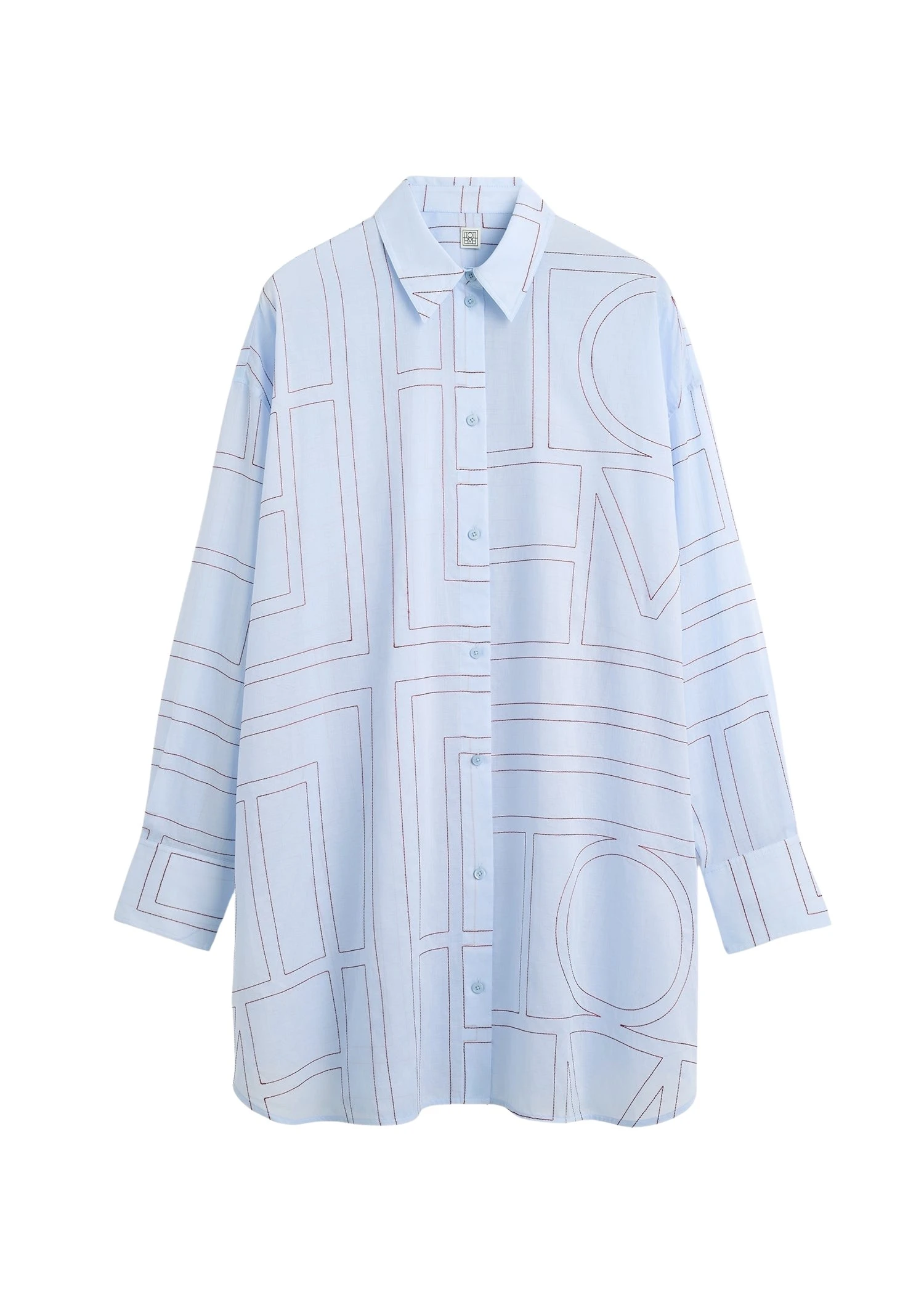 Toteme Long summer shirt in Sky / Red