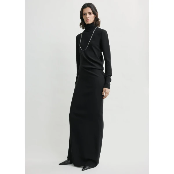 Toteme Long twist dress in Black, view 3