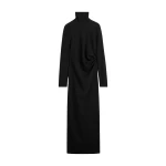 Toteme-Long-twist-dress-in-Black95968_nobg Toteme Long twist dress in Black