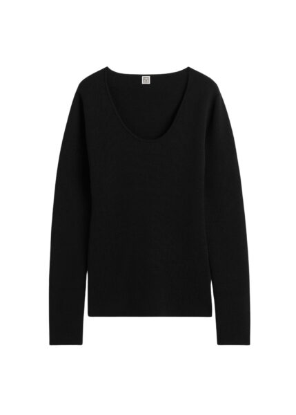 Totême Merino knit top in Black - Knitwear - Scandinavian Minimalist Luxury at Luxury Shoes 