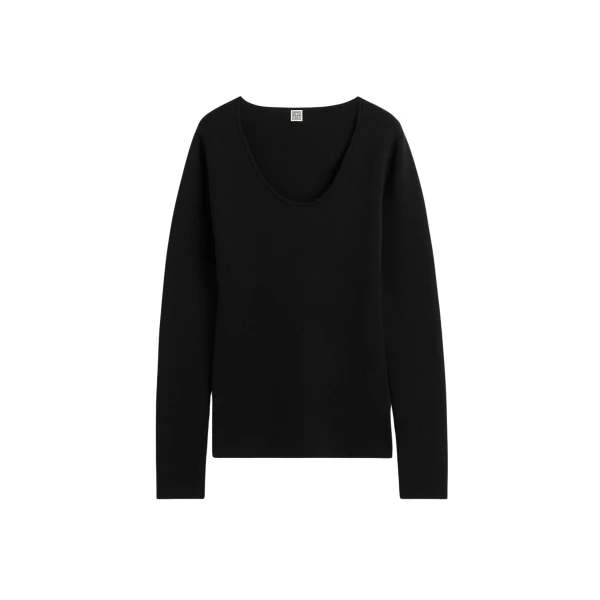Toteme Merino knit top in Black