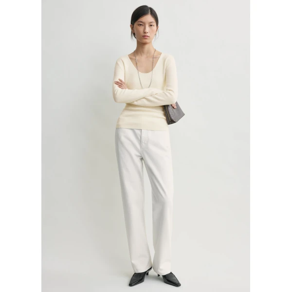 Toteme Merino knit top in Ecru, view 2