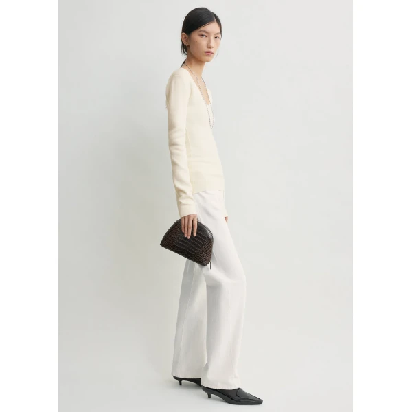 Toteme Merino knit top in Ecru, view 3