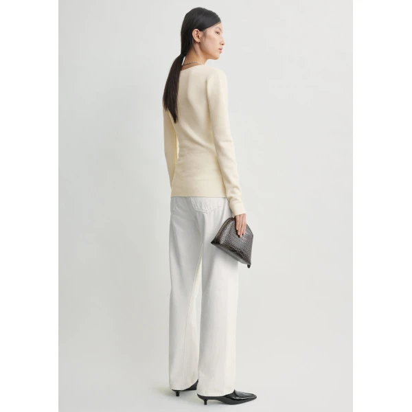 Toteme Merino knit top in Ecru, view 4
