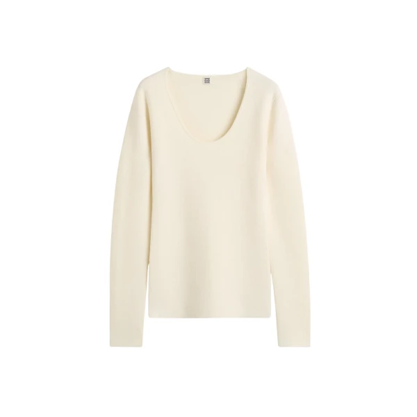 Toteme Merino knit top in Ecru