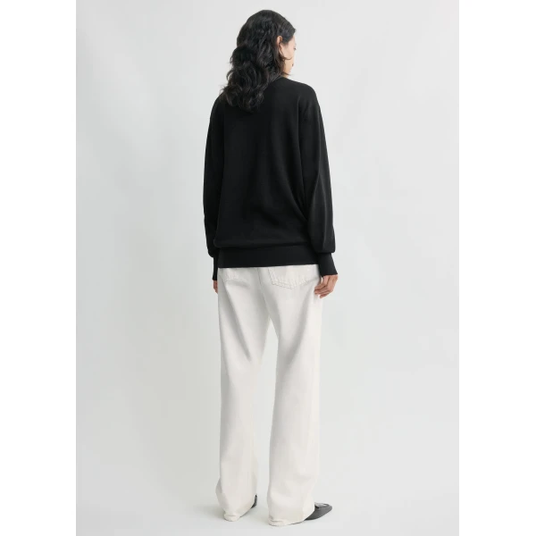 Toteme Merino turtleneck in Black Knit, view 4